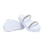 Sandália Papete Feminina Slide Branco Brilhante Qualidade