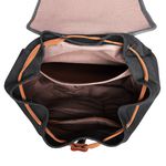 Mochila Casual Mala Viagem Resistente a Agua e Divisória Notebook em Lona e Couro - Preto