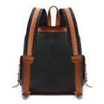 Mochila Casual Mala Viagem Resistente a Agua e Divisória Notebook em Lona e Couro - Preto