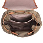 Mochila Casual Mala Viagem Resistente a Agua e Divisória Notebook em Lona e Couro - Verde