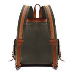 Mochila Casual Mala Viagem Resistente a Agua e Divisória Notebook em Lona e Couro - Verde