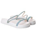 Papete com Brilho Glamouroso Conforto Branco e Azul Moderna Luxo