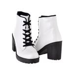 Bota feminina Verniz Branco Damason