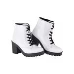 Bota feminina Verniz Branco Damason