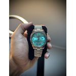 Relógio Rolex - Prata/Azul