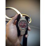 Relógio Rolex - Prata/Vermelho