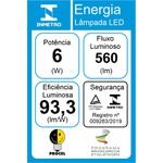 Lâmpada De LED 6W Bivolt E27 6500K - Kian