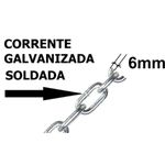 Corrente Galvanizada 6mm 1 Metro