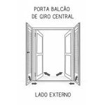 Porta Balcão De Giro Central 1,5m De Aço 1013.0 - Riobras