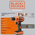 Parafusadeira Furadeira 12V Biv + 13 peças Black Decker LD12SP-BR