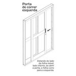 Porta De Correr Lateral Esquerda 1,5m 2 Folhas Móveis E 1 Fixa 1040.1 - Riobras