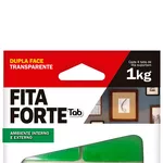Fita Dupla Face 40X25mm FITA FORTE Transparente com 20 tabs - ADERE 