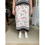 Saia Midi Estampa Jardim Mistico