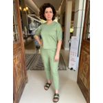 Blusa Malha Manga Prega Verde Oliva