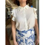 Camisa Crepe Babado Off White