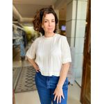 T-Shirt Crepe Retilínea Off White