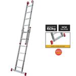 ESCADA EXTENSIVA ALUMINIO 6X2 DEGRAUS BOTAFOGO ESC0615