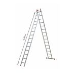 ESCADA EXTENSIVA ALUMINIO 15X2 DEGRAUS BOTAFOGO ESC0624