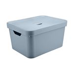 Caixa Organizadora Cube G 32 Litros Azul Com Tampa Martiplast