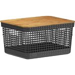 Cesto Organizador Grid 8L Tampa Bambu Pto - Martiplast