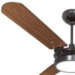 VENTILADOR DE TETO VALEN COM LED 6000K PRETO COM MOGNO 127V VENTEX