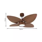 VENTILADOR DE TETO COM CONTROLE REMOTO E PAINEL LED 4000K JERI EMBUIA 127V VENTEX