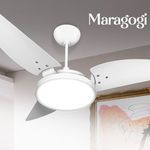 VENTILADOR DE TETO MARAGOGI COM LED 3000K BRANCO 127V VENTEX
