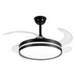 VENTILADOR PÁS RETRATEIS COM CONTROLE REMOTO E LED 3000/4000/6000K PRETO ISIS SPOTLINE