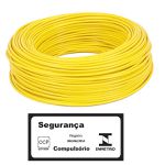 Rolo Cabo Flexível 2,5MM Fio Elétrico 50 Metros Amarelo Inmetro