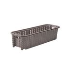 Cesta Trama Retangular 920ml Cinza Plasutil