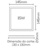 PAINEL DE LED EVOLED EMBUTIR MINI-BORDA 15W 5000K