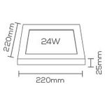 PAINEL DE LED EVOLED SOBREPOR MINI-BORDA 24W 5000K