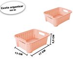 Cesta Trama Retangular 990ml Rosa Plasutil