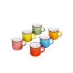 Kit Mini Canecas Coloridas Porcelana