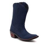 Bota Feminina Texana Jeans Cano Médio