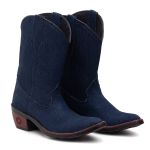 Bota Feminina Texana Jeans Cano Médio