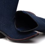 Bota Feminina Texana Jeans Cano Médio