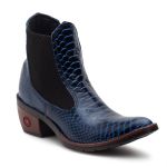 Bota Feminina Texana Western Escamada Azul