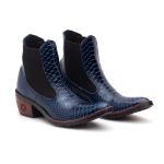 Bota Feminina Texana Western Escamada Azul