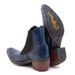 Bota Feminina Texana Western Escamada Azul