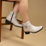 Bota Feminina Ankle Branco