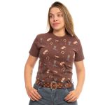 Camiseta Feminina Country Classic Marrom Escuro