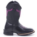 Bota Infantil Texana Boi Desenhado Rosa