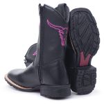 Bota Infantil Texana Boi Desenhado Rosa