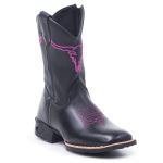 Bota Infantil Texana Boi Desenhado Rosa