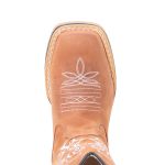 Bota Texana Feminina Premium Floral Branco Solado Jump 100% em Couro Legítimo 