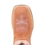 Bota Texana Feminina Premium Floral Rosa Solado Jump 100% em Couro Legítimo 