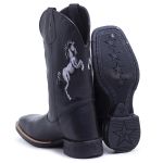 Bota Masculina Texana Cavalos Preto