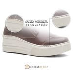 Coturno Feminino Plataforma Off White Eurotex Tabaco / Eurotex Sela
