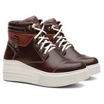 Coturno Feminino Plataforma Off White Eurotex Tabaco / Eurotex Sela